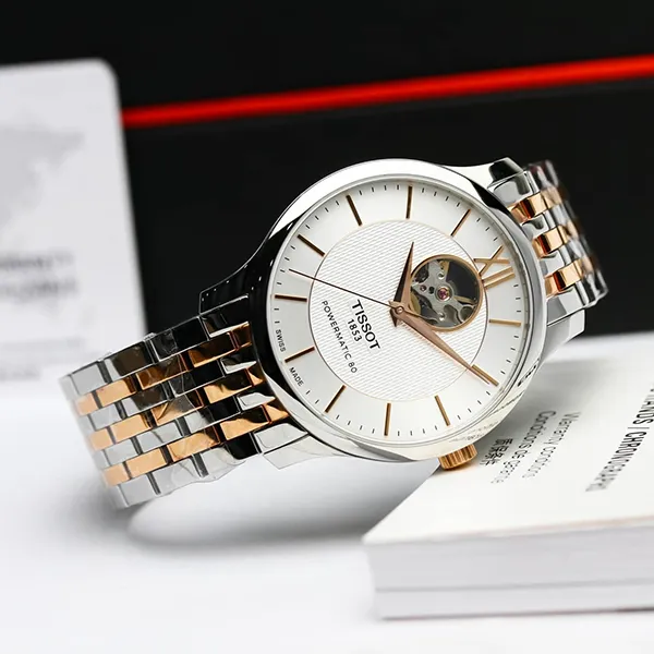 Đồng Hồ Nam Tissot Open Heart Demi Rose T063.907.22.038.01 Màu Bạc Vàng Hồng