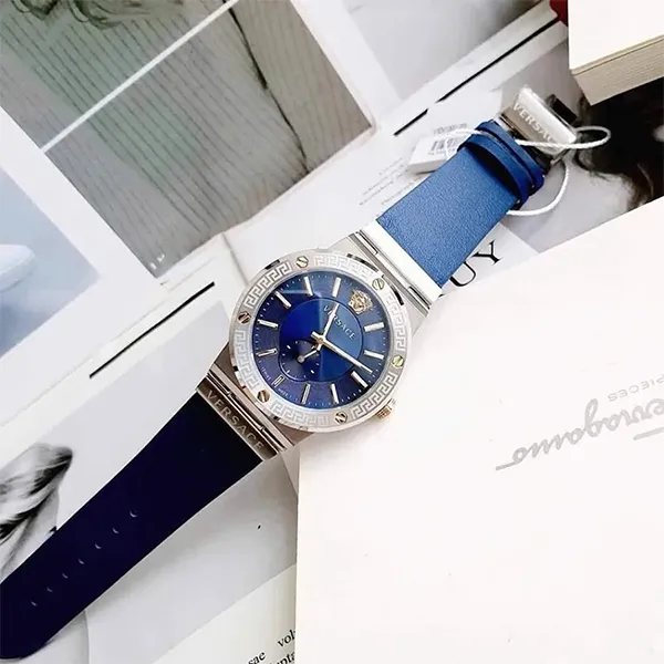 Đồng Hồ Nam Versace Greca Logo VEVI00120 Màu Xanh Bạc