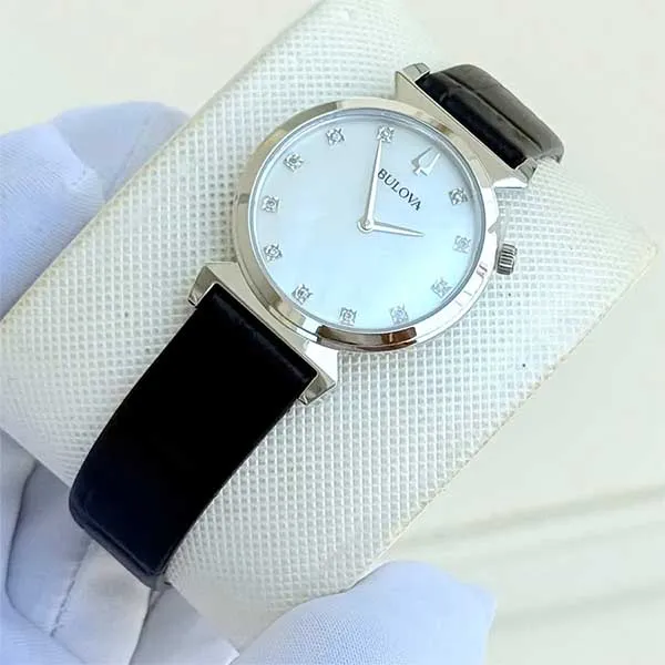 Đồng Hồ Nữ Bulova Quartz Diamond 96P210 Màu Đen Trắng - Đồng hồ - Vua Hàng Hiệu