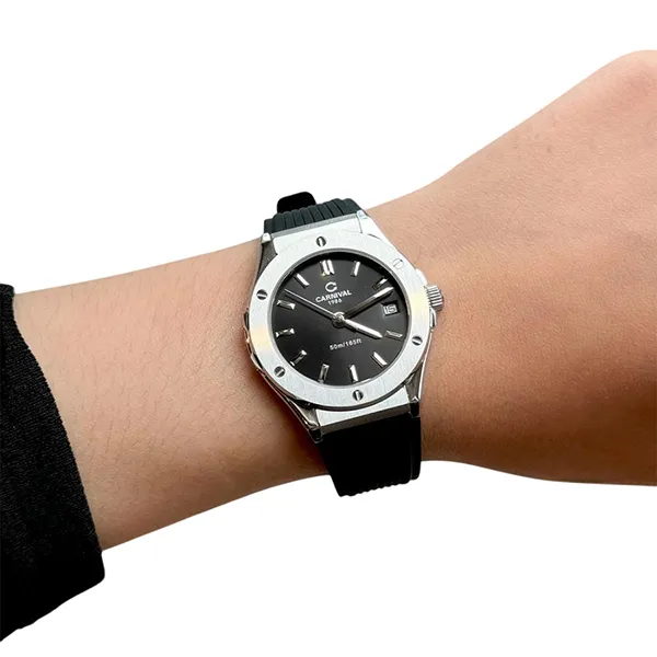 Đồng Hồ Nữ Carnival Quartz Watch 8168L-VT-DCS-D Màu Đen