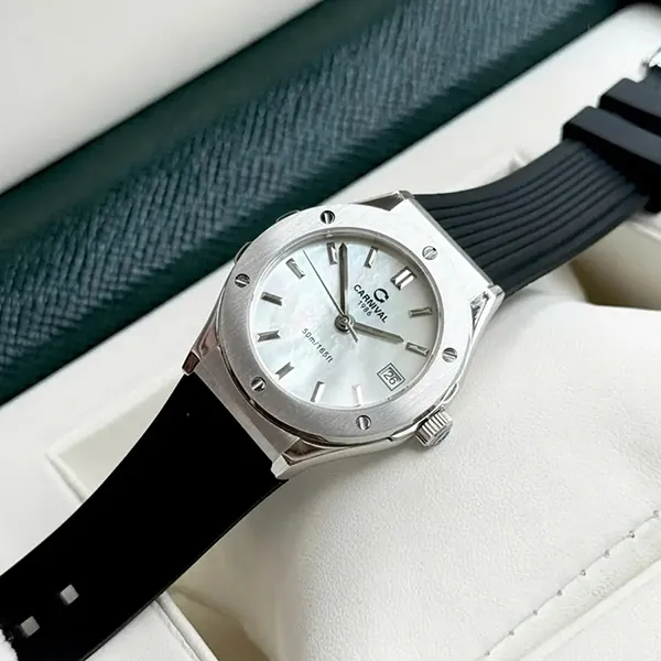 Đồng Hồ Nữ Carnival Quartz Watch 8168L-VT-DCS-T Màu Đen/Trắng