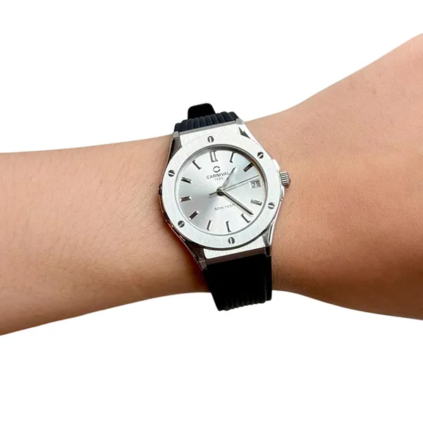 Đồng Hồ Nữ Carnival Quartz Watch 8168L-VT-DCS-T Màu Đen/Bạc