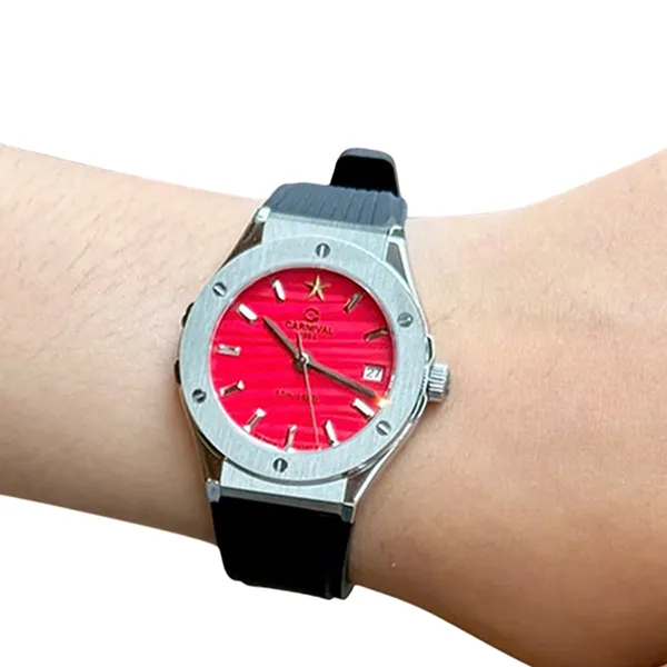 Đồng Hồ Nữ Carnival Quartz Watch 8168L-VT-DCS-VN Màu Đen/Đỏ - Đồng hồ - Vua Hàng Hiệu