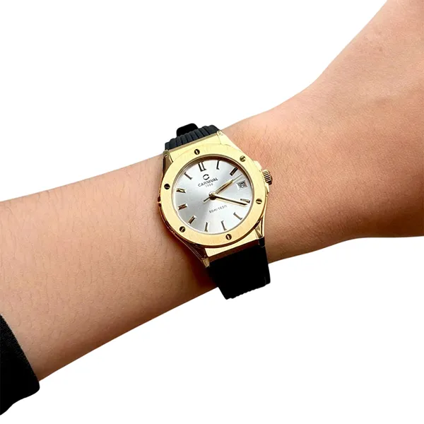 Đồng Hồ Nữ Carnival Quartz Watch 8168L-VV-DCS-T Viền Gold Màu Đen/Trắng - Đồng hồ - Vua Hàng Hiệu