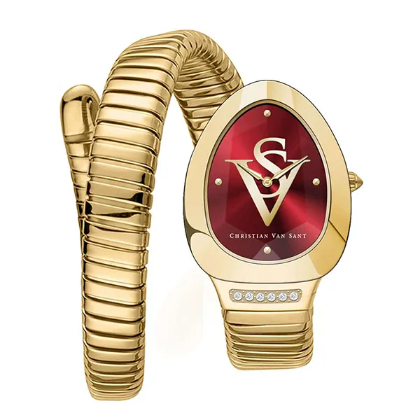 Đồng Hồ Nữ Christian Van Sant Naga Watch CV0873 Vàng/Đỏ (Tặng Kèm Vòng Tay)