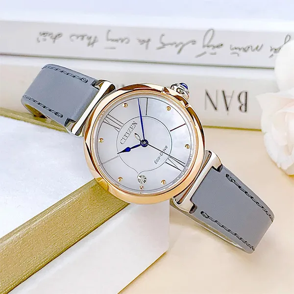 Đồng Hồ Nữ Citizen Eco-Drive EM1074-15D Màu Xám Vàng Hồng