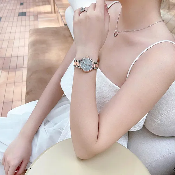 Đồng Hồ Nữ Frederique Constant Automatic FC-306LBRD3ER2B Geneve Delight Diamond Màu Bạc Phối Vàng Hồng - Đồng hồ - Vua Hàng Hiệu