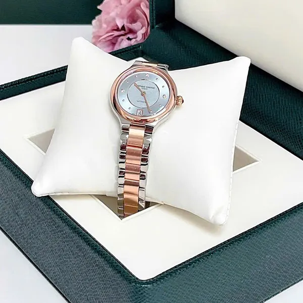 Đồng Hồ Nữ Frederique Constant Automatic FC-306LBRD3ER2B Geneve Delight Diamond Màu Bạc Phối Vàng Hồng - Đồng hồ - Vua Hàng Hiệu