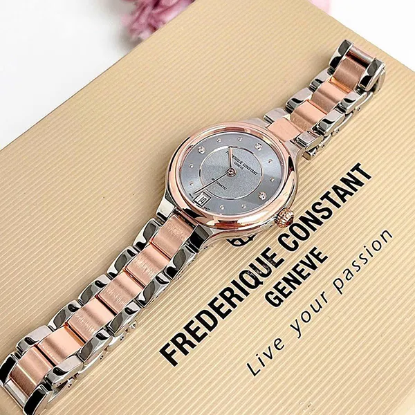 Đồng Hồ Nữ Frederique Constant Automatic FC-306LBRD3ER2B Geneve Delight Diamond Màu Bạc Phối Vàng Hồng - Đồng hồ - Vua Hàng Hiệu