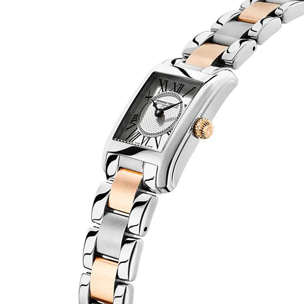 Đồng Hồ Nữ Frederique Constant Classics Carree Quartz FC-200MC12B Màu Vàng Hồng/Bạc