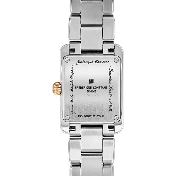 Đồng Hồ Nữ Frederique Constant Classics Carree Quartz FC-200MC12B Màu Vàng Hồng/Bạc