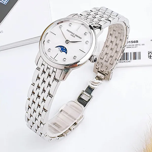 Đồng Hồ Nữ Frederique Constant FC-206MPWD1S6B Slimline Diamond Màu Bạc