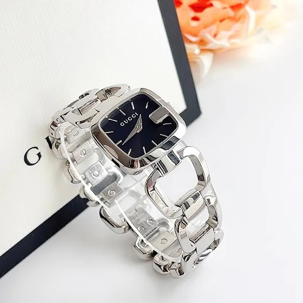 Đồng Hồ Nữ Gucci G- Black Dial Ladies Watch YA125510 Màu Đen Bạc