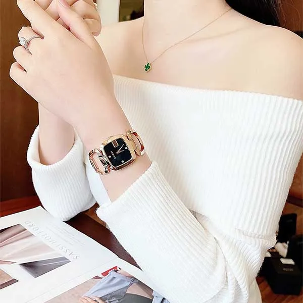 Đồng Hồ Nữ Gucci G Black Diamond Ladies YA125409 Màu Vàng Hồng