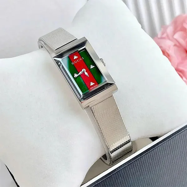 Đồng Hồ Nữ Gucci G-Frame Quartz YA147401 Bạc