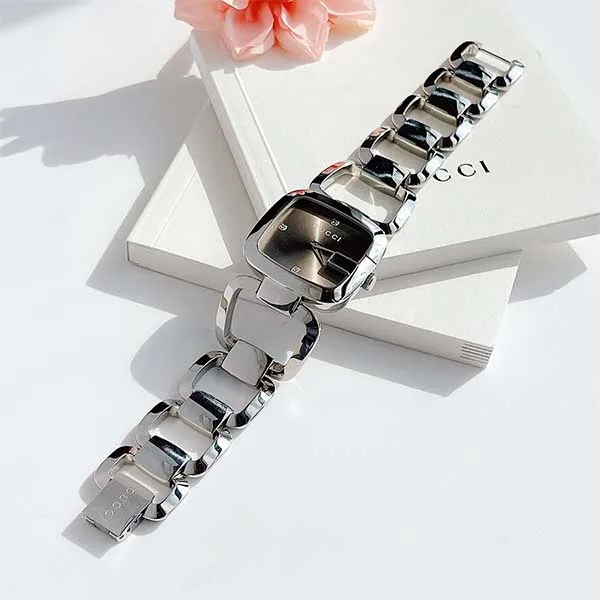 Đồng Hồ Nữ Gucci G-Gucci Stainless Steel Watch YA125502 Màu Bạc - Nâu