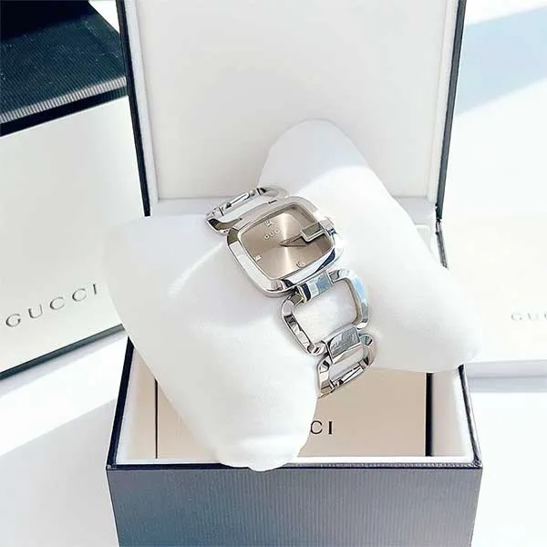Đồng Hồ Nữ Gucci G-Gucci Stainless Steel Watch YA125502 Màu Bạc - Nâu