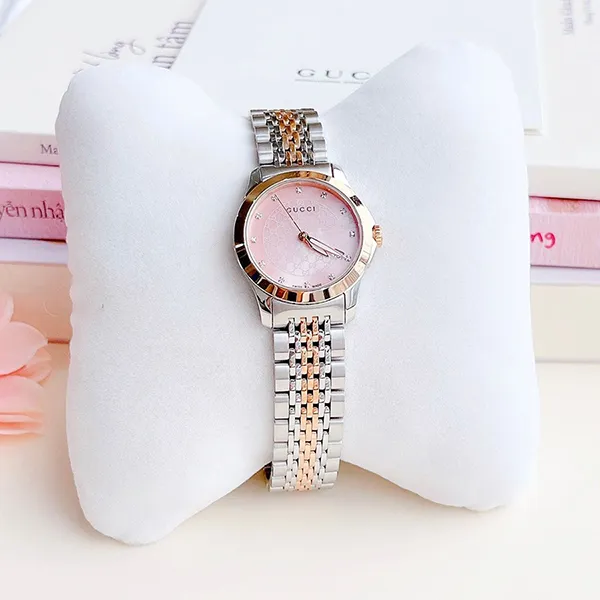 Đồng Hồ Nữ Gucci G-Timeless 27mm Màu Bạc Hồng