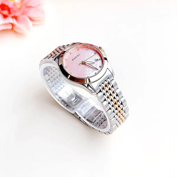 Đồng Hồ Nữ Gucci G-Timeless 27mm Màu Bạc Hồng