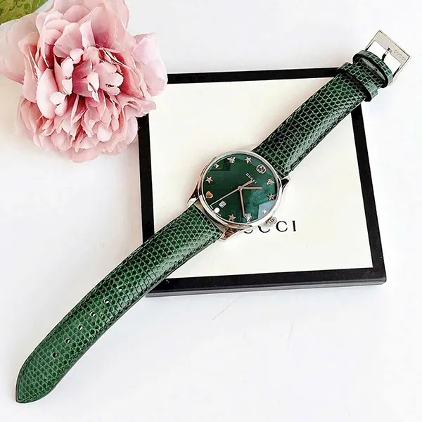 Đồng Hồ Nữ Gucci G-Timeless Green Mother of Pearl Dial YA1264042 36mm Màu Xanh Green Size 36