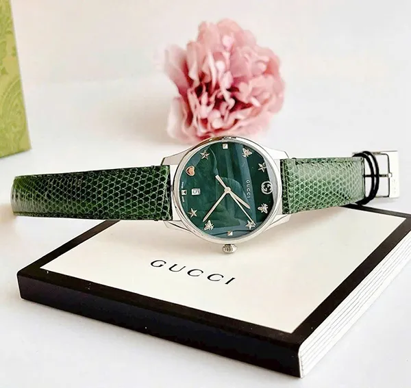 Đồng Hồ Nữ Gucci G-Timeless Green Mother of Pearl Dial YA1264042 36mm Màu Xanh Green Size 36