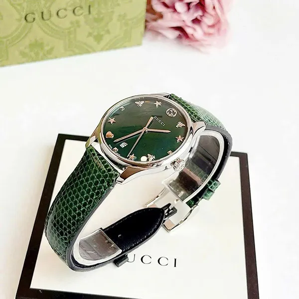 Đồng Hồ Nữ Gucci G-Timeless Green Mother of Pearl Dial YA1264042 36mm Màu Xanh Green Size 36