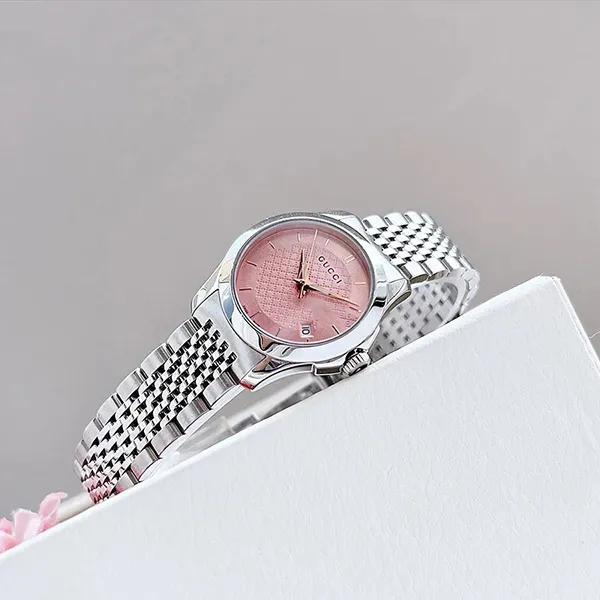 Đồng Hồ Nữ Gucci G-Timeless Pink Watch 27mm YA126566 Màu Bạc Hồng