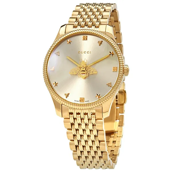 Đồng Hồ Nữ Gucci G-Timeless Quartz Silver Dial Ladies Watch YA1264155 Màu Vàng Gold