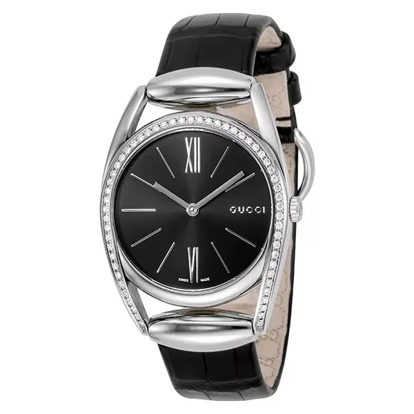 Đồng Hồ Nữ Gucci Horsebit Diamond YA139403 Màu Đen - Bạc