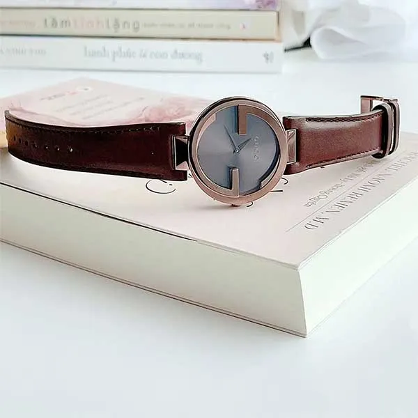 Đồng Hồ Nữ Gucci Interlocking G Brown Women's Watch 37mm YA133309 Màu Nâu Xám