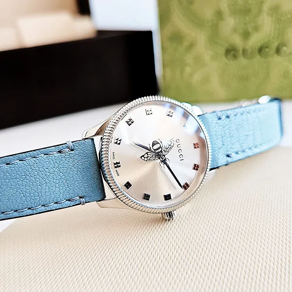 Đồng Hồ Nữ Gucci Quartz YA1265039 G-Timeless 29mm Màu Xanh Bạc