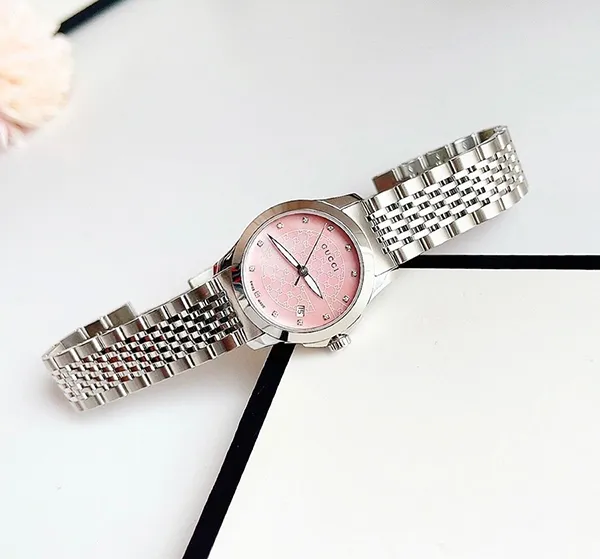 Đồng Hồ Nữ Gucci Quartz YA126538 G-Timeless 27mm Màu Hồng Bạc