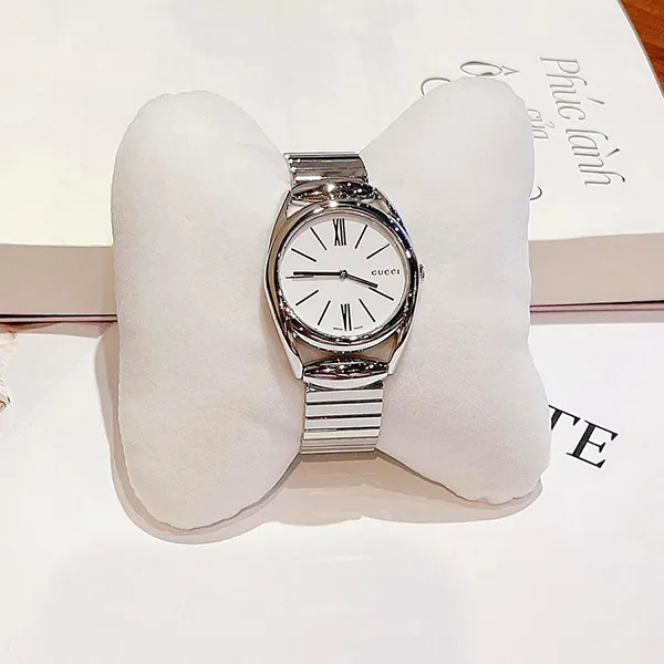 Đồng Hồ Nữ Gucci Quartz YA129505 U-Play 29mm Màu Bạc Trắng