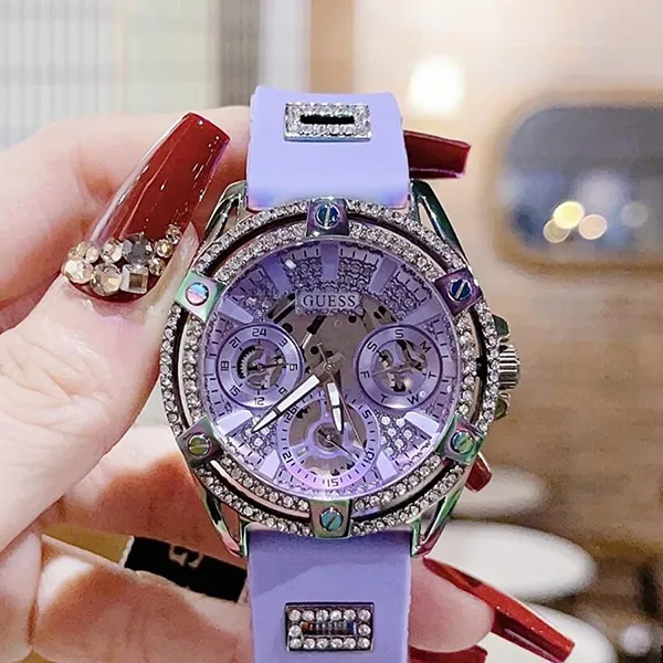 Đồng Hồ Nữ Guess GW0536L4 Dây Silicone 39mm Màu Tím