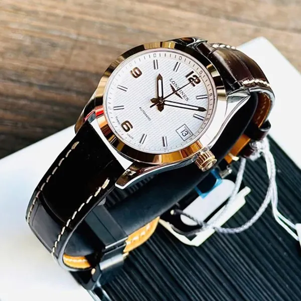 Đồng Hồ Nữ Longines Automatic Conquest 18K L2.385.5.76.3 Watch Màu Nâu Trắng