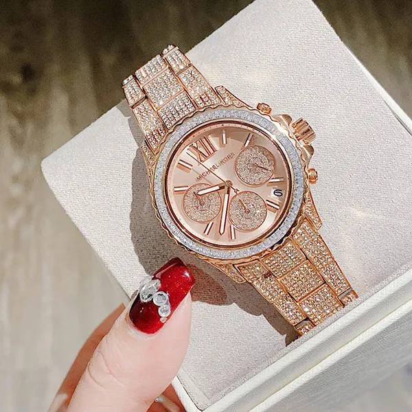 Đồng Hồ Nữ Michael Kors Everest Chronograph Watch MK7235 Màu Vàng Hồng - Đồng hồ - Vua Hàng Hiệu