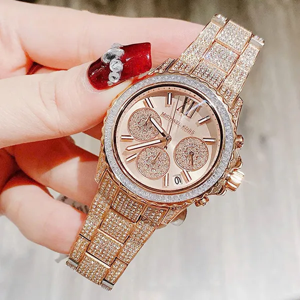 Đồng Hồ Nữ Michael Kors Everest Chronograph Watch MK7235 Màu Vàng Hồng - Đồng hồ - Vua Hàng Hiệu