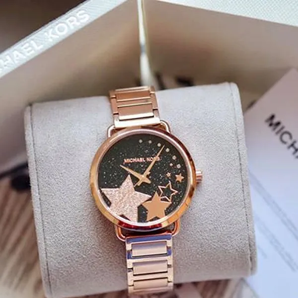Đồng Hồ Nữ Michael Kors MK3795 Màu Đen/ Vàng Hồng