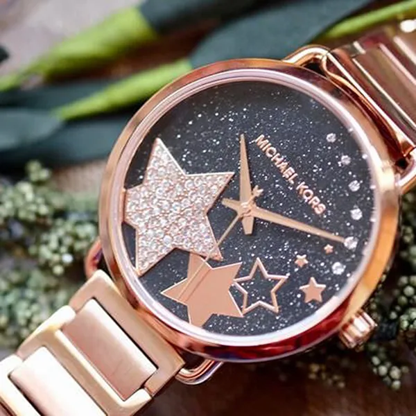Đồng Hồ Nữ Michael Kors MK3795 Màu Đen/ Vàng Hồng