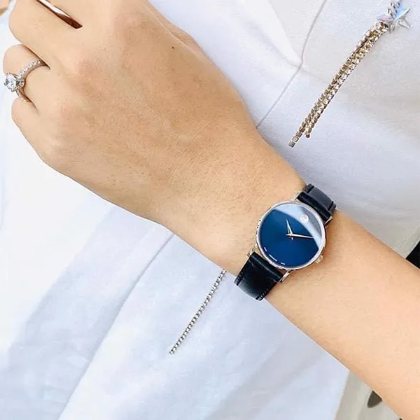 Đồng Hồ Nữ Movado Museum Classic Watch 28mm 0607318 Màu Đen Xanh