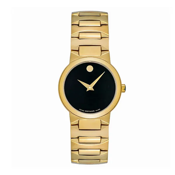 Đồng Hồ Nữ Movado Quartz Black 0607297 Màu Vàng Đen
