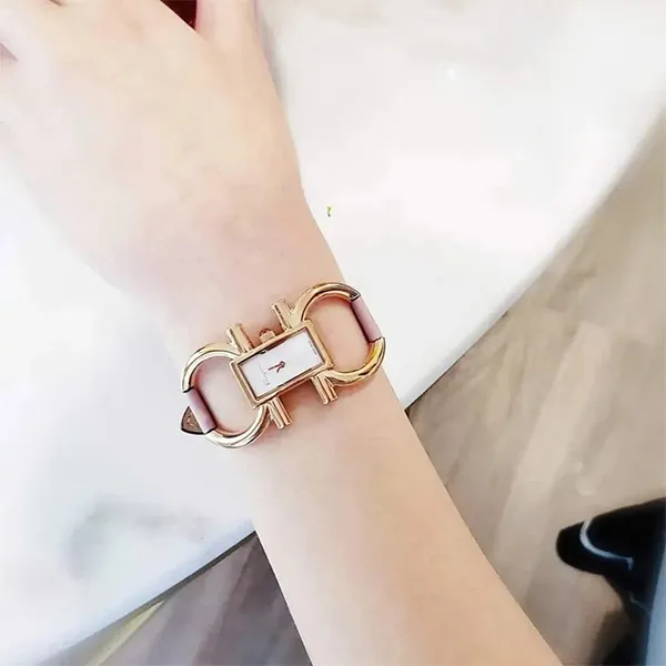 Đồng Hồ Nữ Salvatore Ferragamo Double Gancini Quartz SFDO00519 Màu Vàng Hồng