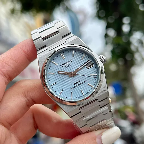 Đồng Hồ Nữ Tissot PRX Powermatic 80 35mm ICE BLUE T137.207.11.351.00 (T1372071135100) Màu Xanh Bạc