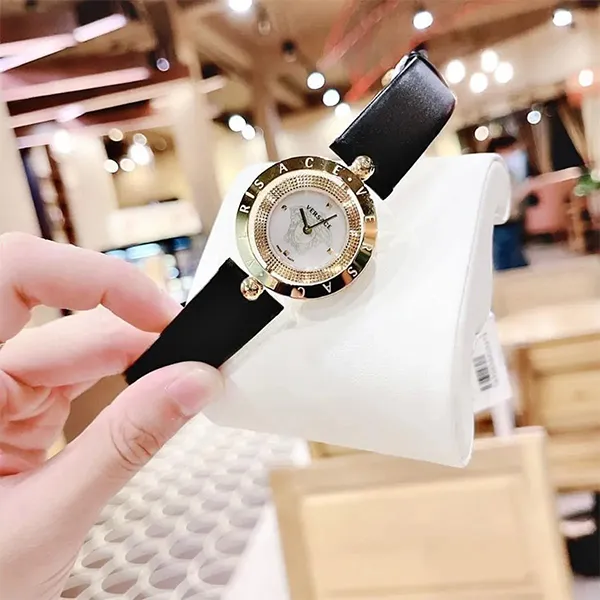 Đồng Hồ Nữ Versace Eon Analog Black Watch V79080017 Màu Vàng Đen