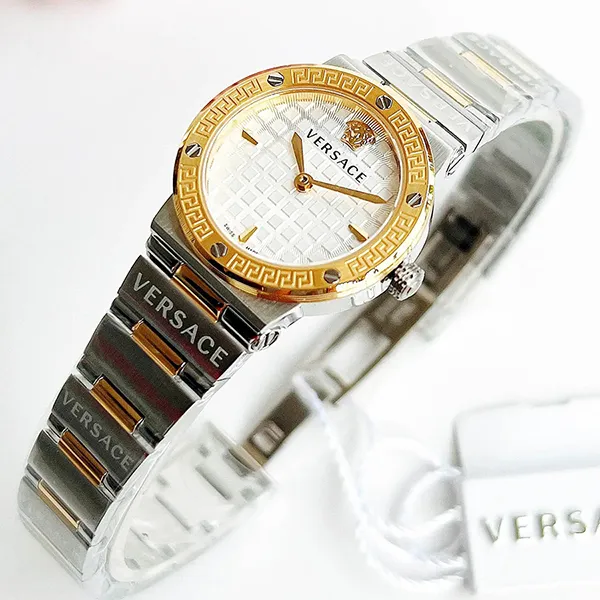 Đồng Hồ Nữ Versace Greca Logo Mini VEZ100421 Màu Bạc Vàng