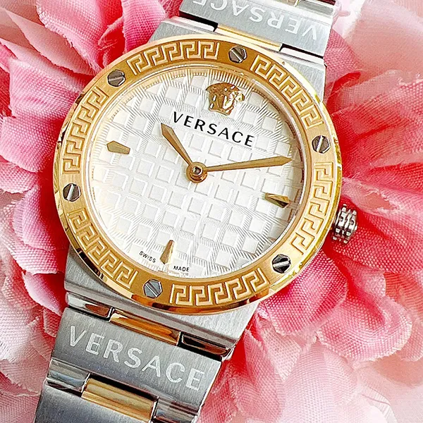 Đồng Hồ Nữ Versace Greca Logo Mini VEZ100421 Màu Bạc Vàng