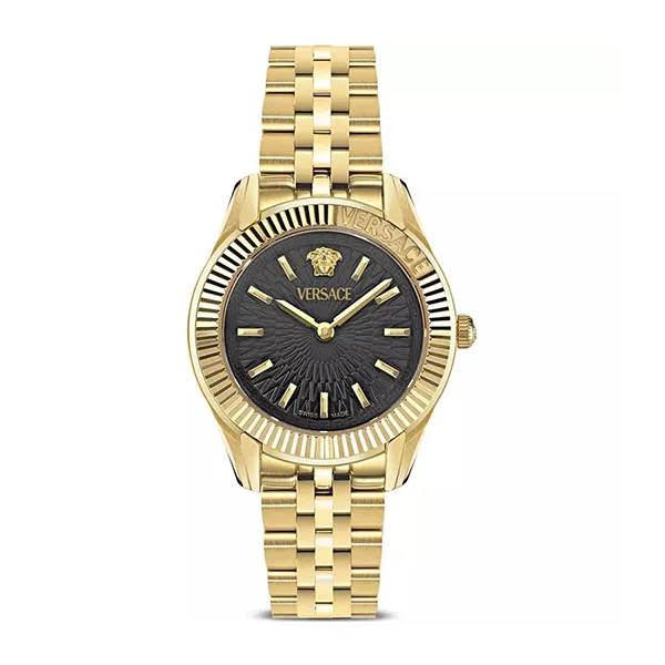 Đồng Hồ Nữ Versace Greca Time Gold Watch 30mm 105859 Màu Đen Vàng