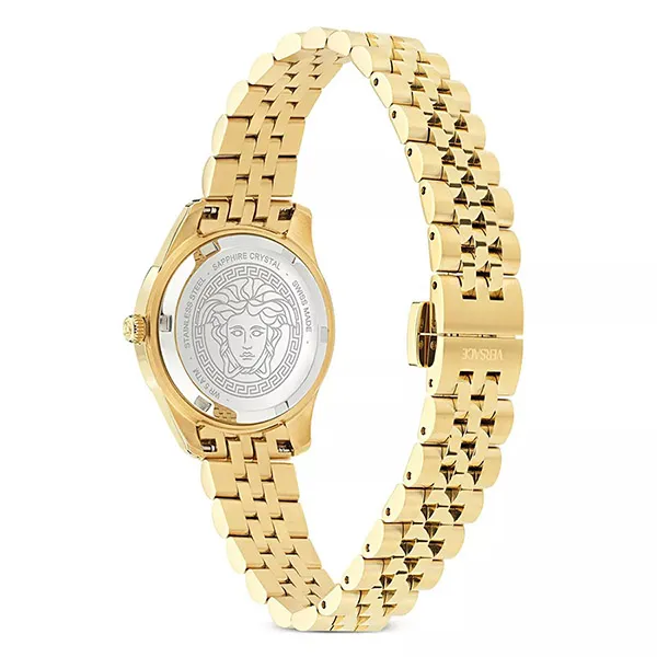 Đồng Hồ Nữ Versace Greca Time Gold Watch 30mm 105859 Màu Đen Vàng