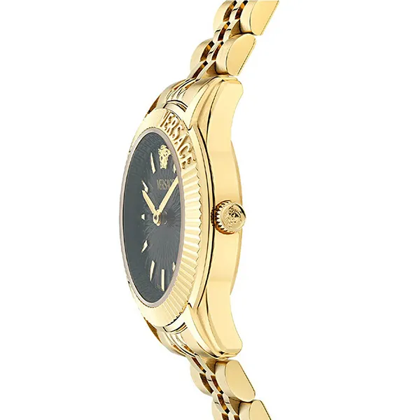 Đồng Hồ Nữ Versace Greca Time Lady Quartz Black Dial Ladies Watch VE9CA0424 Màu Vàng