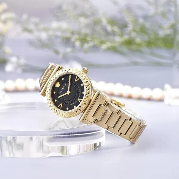 Đồng Hồ Nữ Versace Mini Vanity Gold Ion-Plated Watch 27mm VEAA00518 Màu Vàng Gold